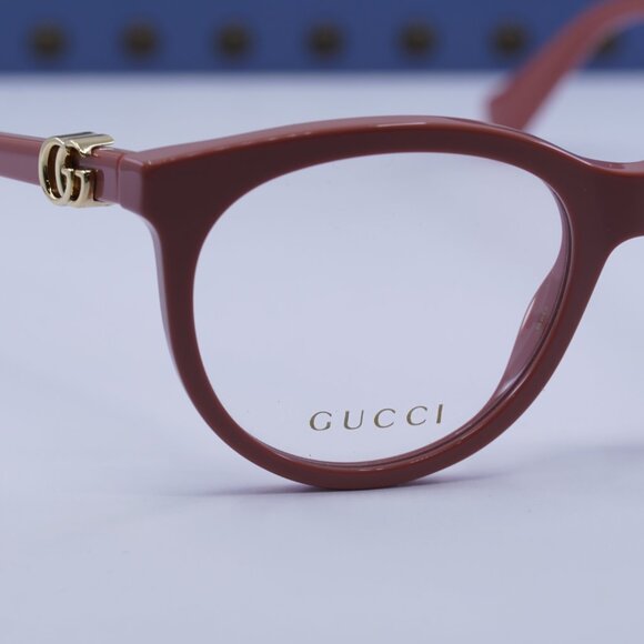 Gucci GG1074O 006 Cat Eye Eyeglasses – Shiny Dark Pink 53mm - Picture 4 of 10